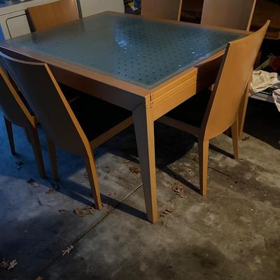 Calligaris Bon Ton Wood & Glass Extendable Dining Table