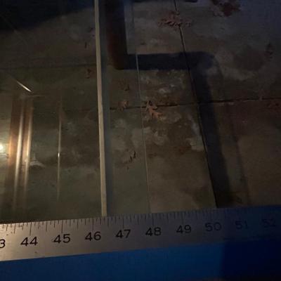 Vintage glass top coffee table, mid century modern style
