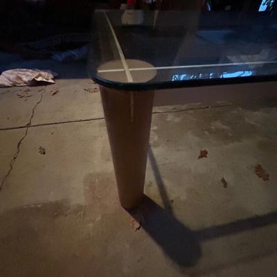 Vintage glass top coffee table, mid century modern style