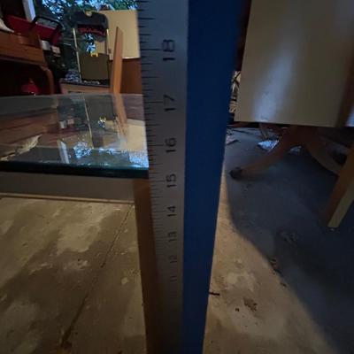 Vintage glass top coffee table, mid century modern style
