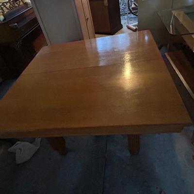 Vintage Maple and Oak 5-Leg Table