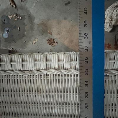 WHITE WICKER CHEST