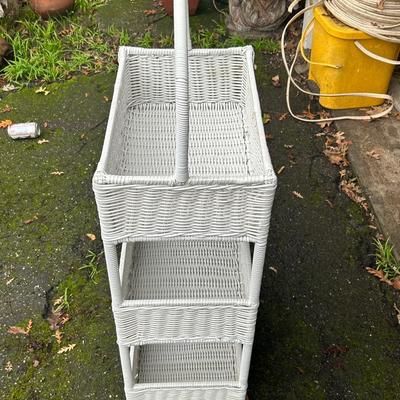 Collin Tiered Gray Basket - white