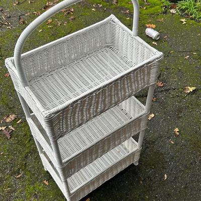 Collin Tiered Gray Basket - white