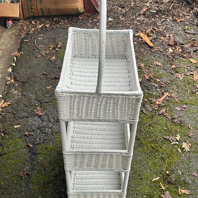 Collin Tiered Gray Basket - white