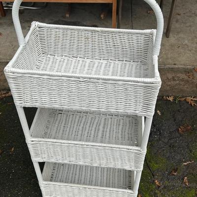 Collin Tiered Gray Basket - white