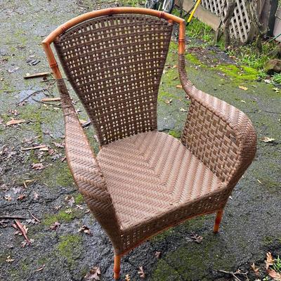 Wicker weave chair, outdoor patio chair