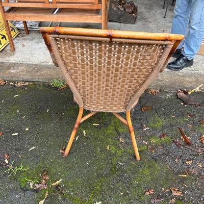 Wicker weave chair, outdoor patio chair