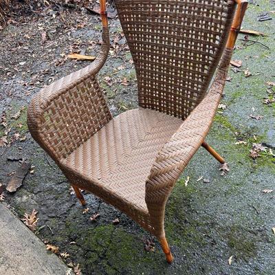 Wicker weave chair, outdoor patio chair