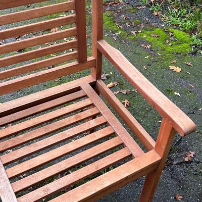 Wooden bench as seen