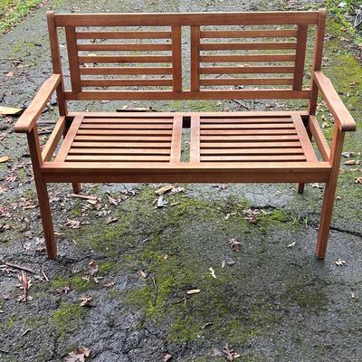 Wooden bench as seen