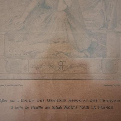 French WW1 Memorabilia from 1914 Mort Pour La Patrie War Remembrance