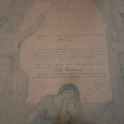 French WW1 Memorabilia from 1914 Mort Pour La Patrie War Remembrance