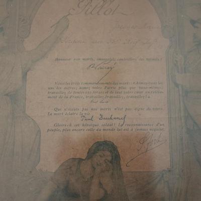 French WW1 Memorabilia from 1914 Mort Pour La Patrie War Remembrance
