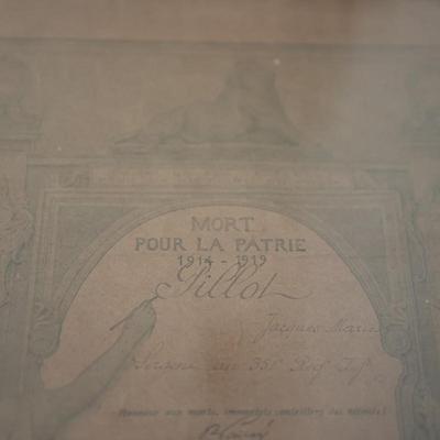 French WW1 Memorabilia from 1914 Mort Pour La Patrie War Remembrance