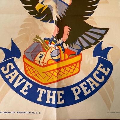 Vintage Paper Poster Printed in 1947.