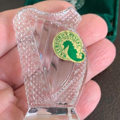 Waterford Crystal Miniature Harp In Pouch and Box