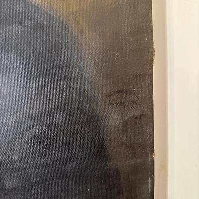 Antique Oil Canvas of Navy Soldier