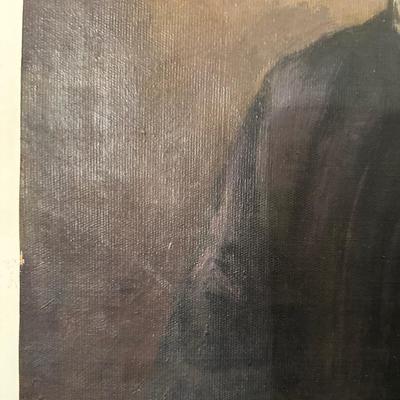 Antique Oil Canvas of Navy Soldier