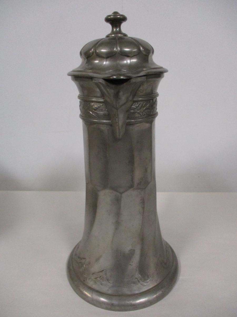 Antique Kayserzinn Pewter Tankard Stein Pitcher Jug | EstateSales.org