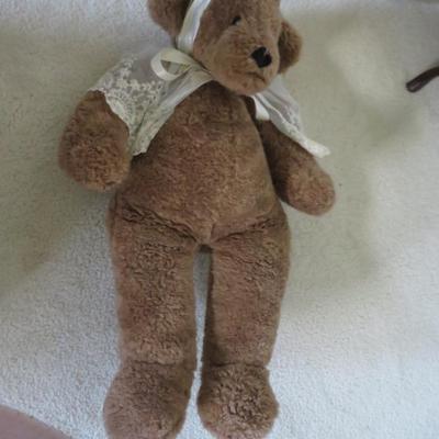 Teddybears and Rabbit Stuffed Animal Lot of 4 Animals and 2 Doll Chairs.