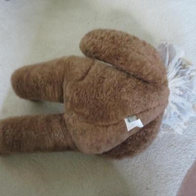 Teddybears and Rabbit Stuffed Animal Lot of 4 Animals and 2 Doll Chairs.