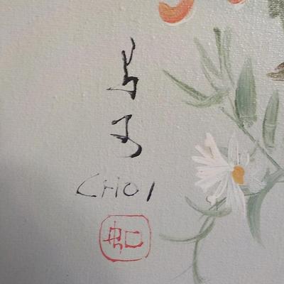 " Chinese Wlid Flowers" by Choi. Original Oil painting.