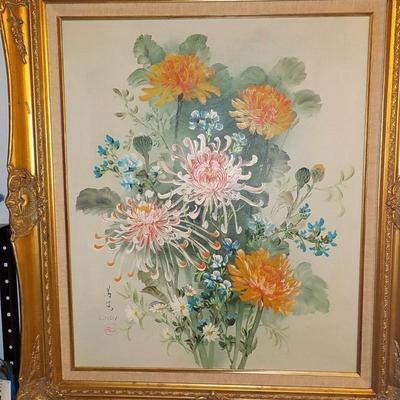 " Chinese Wlid Flowers" by Choi. Original Oil painting.