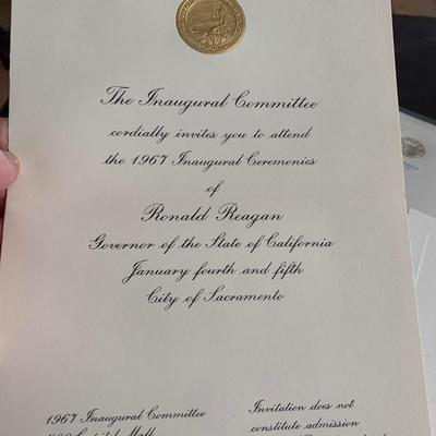 1967 Governor Ronald Reagan Inaugural Invite & Office Letterhead