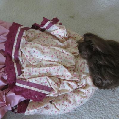 Porcelain Casual Brunette Dress Doll - as seen