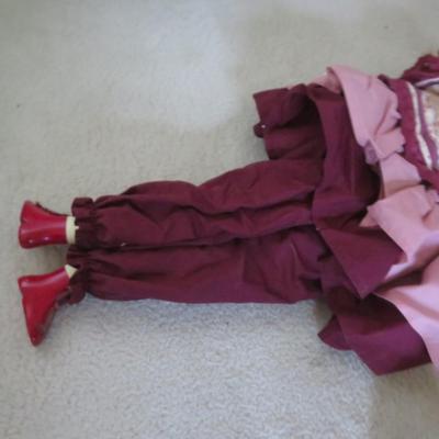 Porcelain Casual Brunette Dress Doll - as seen