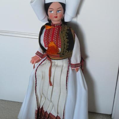 Yugoslavia Bride Cloth Doll Vintage 1970s -