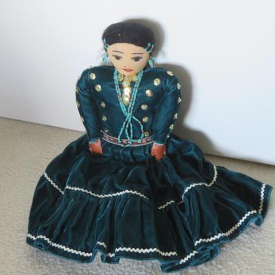 Vintage Moscow Russian Souvenir Doll Traditional Dress Blinking Eyes 1980s