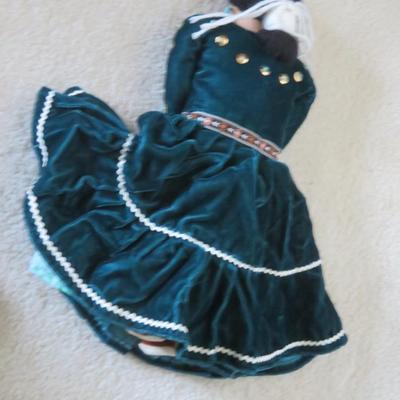 Vintage Moscow Russian Souvenir Doll Traditional Dress Blinking Eyes 1980s