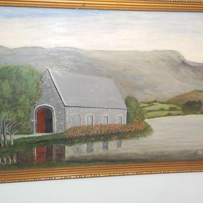 Vermont Countryside 1890, original oil painting, signed.