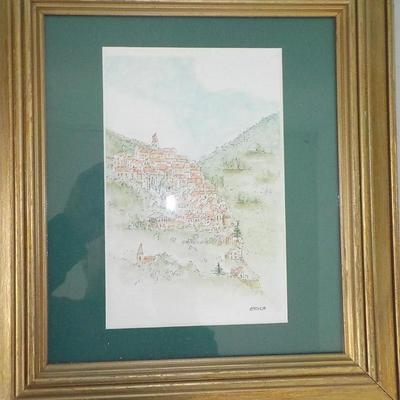 " French Countryside", by Erica. Water color, original.