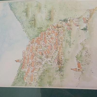 " French Countryside", by Erica. Water color, original.