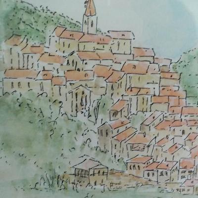 " French Countryside", by Erica. Water color, original.