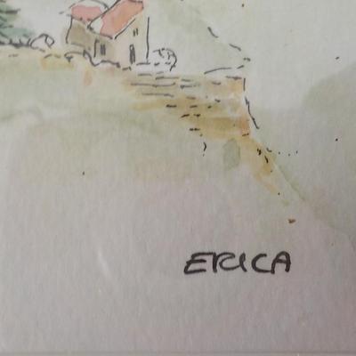 " French Countryside", by Erica. Water color, original.
