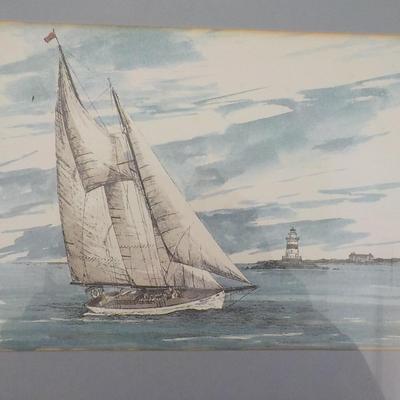 Maine Light house, original water color by Tylek