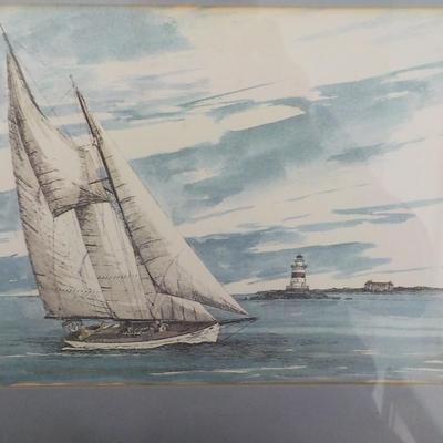 Maine Light house, original water color by Tylek