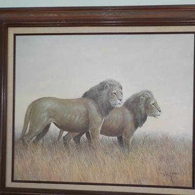 " Kings of the Jungle", Original oil on Canvas. by