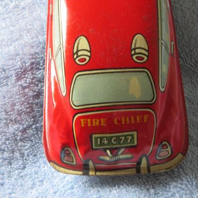 Vintage Marx Tin Litho Friction Official Fire Chief FD Plate