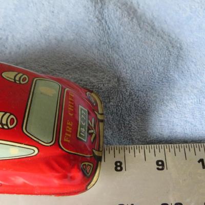 Vintage Marx Tin Litho Friction Official Fire Chief FD Plate