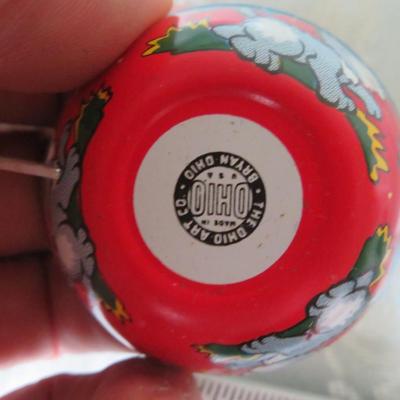 Ohio Art Tin Toy Cat 6 Piece Dish Set, Cups, Saucers, Plate and Pot with box