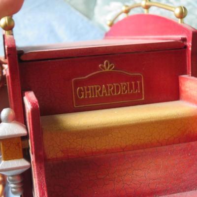 Vintage D Ghirardelli & Sons Chocolate Co Red Gold Stage Coach Wagon