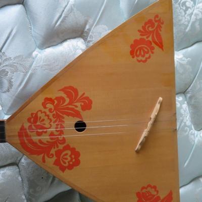Balalaika. Russian folk instrument. Vintage Russian Balalaika, musical instrument, stringed instrument, Russian Traditional.