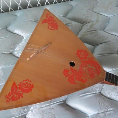 Balalaika. Russian folk instrument. Vintage Russian Balalaika, musical instrument, stringed instrument, Russian Traditional.