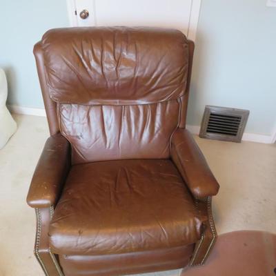 Faux Leather Recliner - As Seen - Sold As Is