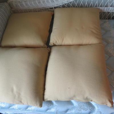 Lot of Four Yellow Pillows / Cushions.